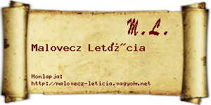 Malovecz Letícia névjegykártya